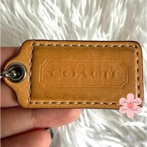 2" COACH Tan Fob Bag Charm Hang tag Hangtag